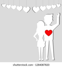 couple of people, lovers, silhouette, vector