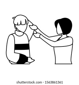 couple of people on white background vector illustration design