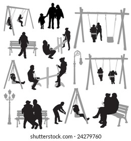 couple people in park vector