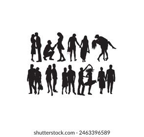 Couple People Silhouette, art vector design
