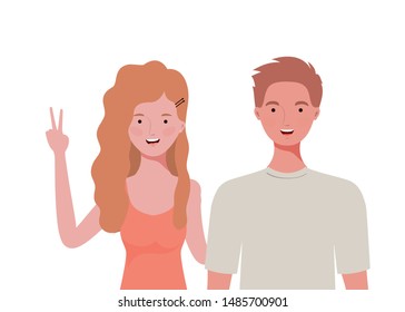 couple of people smiling on white background