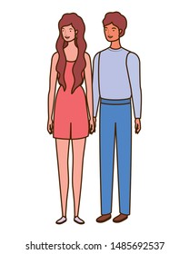 couple of people standing on white background