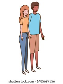 couple of people standing on white background