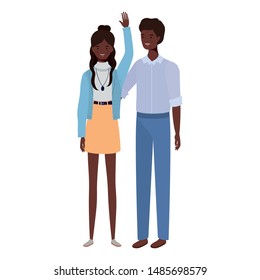 couple of people standing on white background