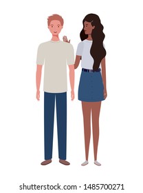 couple of people standing on white background