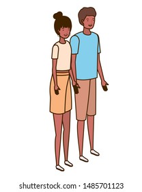couple of people standing on white background