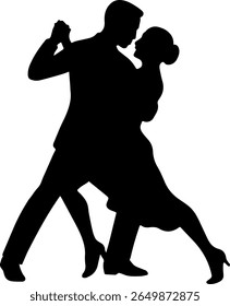  a couple performing dance silhouette