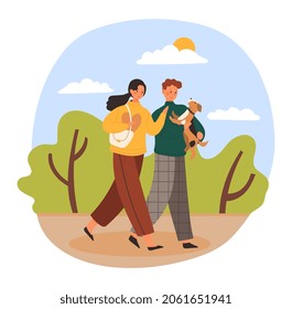公園 犬 散歩 のイラスト素材 画像 ベクター画像 Shutterstock
