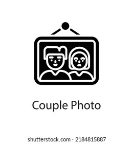 Couple Photo Vector Solid Icon Design Illustration On White Background. EPS 10 File 