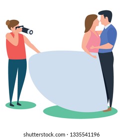 Couple photoshoot in illustration vector 