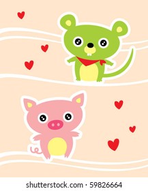 couple pig and rat