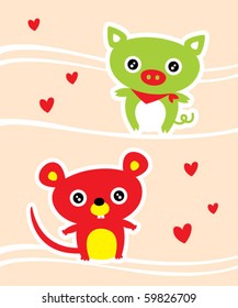couple pig and rat