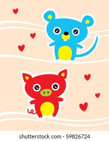 couple pig and rat