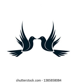 Couple pigeon logo.modern design. vector illustration