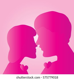 couple with pink heart  good for make Valentine  background