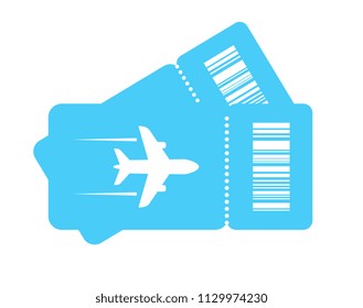 Couple plane tickets vector icon on white background