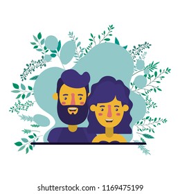 couple with plants characters