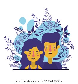 couple with plants characters