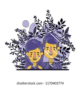 couple with plants characters
