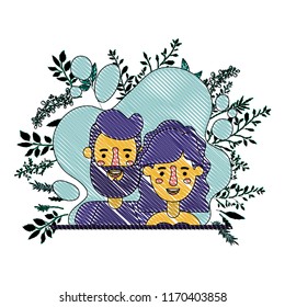 couple with plants characters