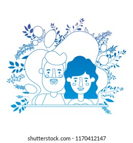 couple with plants characters