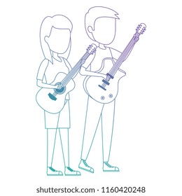 couple playing guitars characters