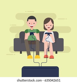 Couple playing video games