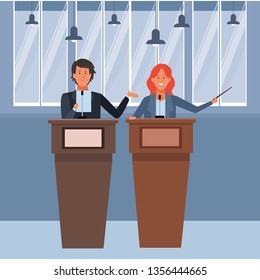 couple in a podium