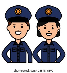 couple police officers avatars characters