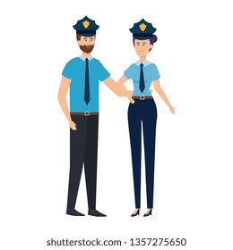 couple polices officers avatars characters