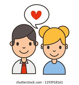 couple portrait love speech bubble social media