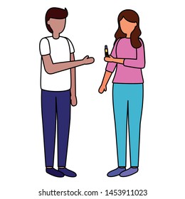 couple with pregnancy test and maternity scene flat vector illustration
