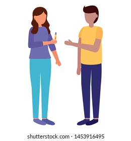 couple with pregnancy test and maternity scene flat vector illustration
