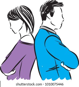 couple with problems vector illustration