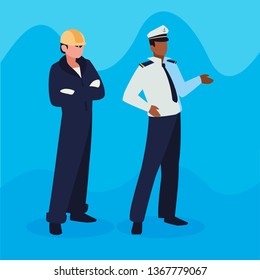 couple of professional workers characters
