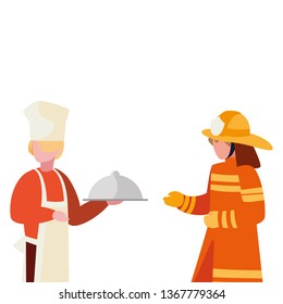 couple of professional workers characters