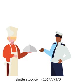 couple of professional workers characters