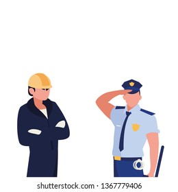 couple of professional workers characters