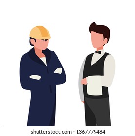 couple of professional workers characters