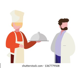 couple of professional workers characters