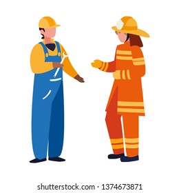 couple of professional workers characters