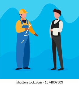 couple of professional workers characters - Powered by Shutterstock - Get 15% off with code: PIKWIZARD15