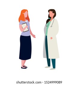 couple of professional workers characters vector illustration design