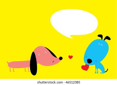 couple of puppy greeting