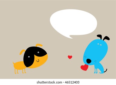 couple of puppy greeting
