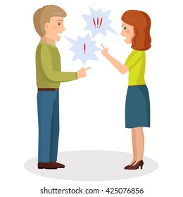 Couple quarrel. Vector Illustration 