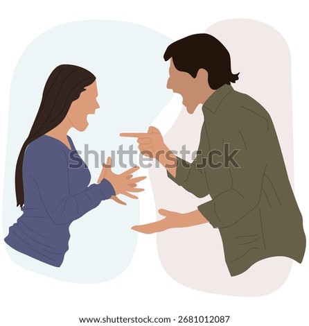 couple quarreling. Conflict between man and woman. 