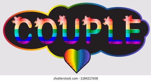 Couple - rainbow lettering letters lgtb concept