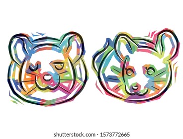 couple rats of cellophane style - colorful version -