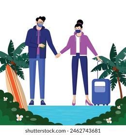The couple ready for spending vacations